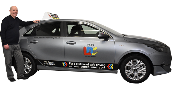 Phil Hughes's driving school car